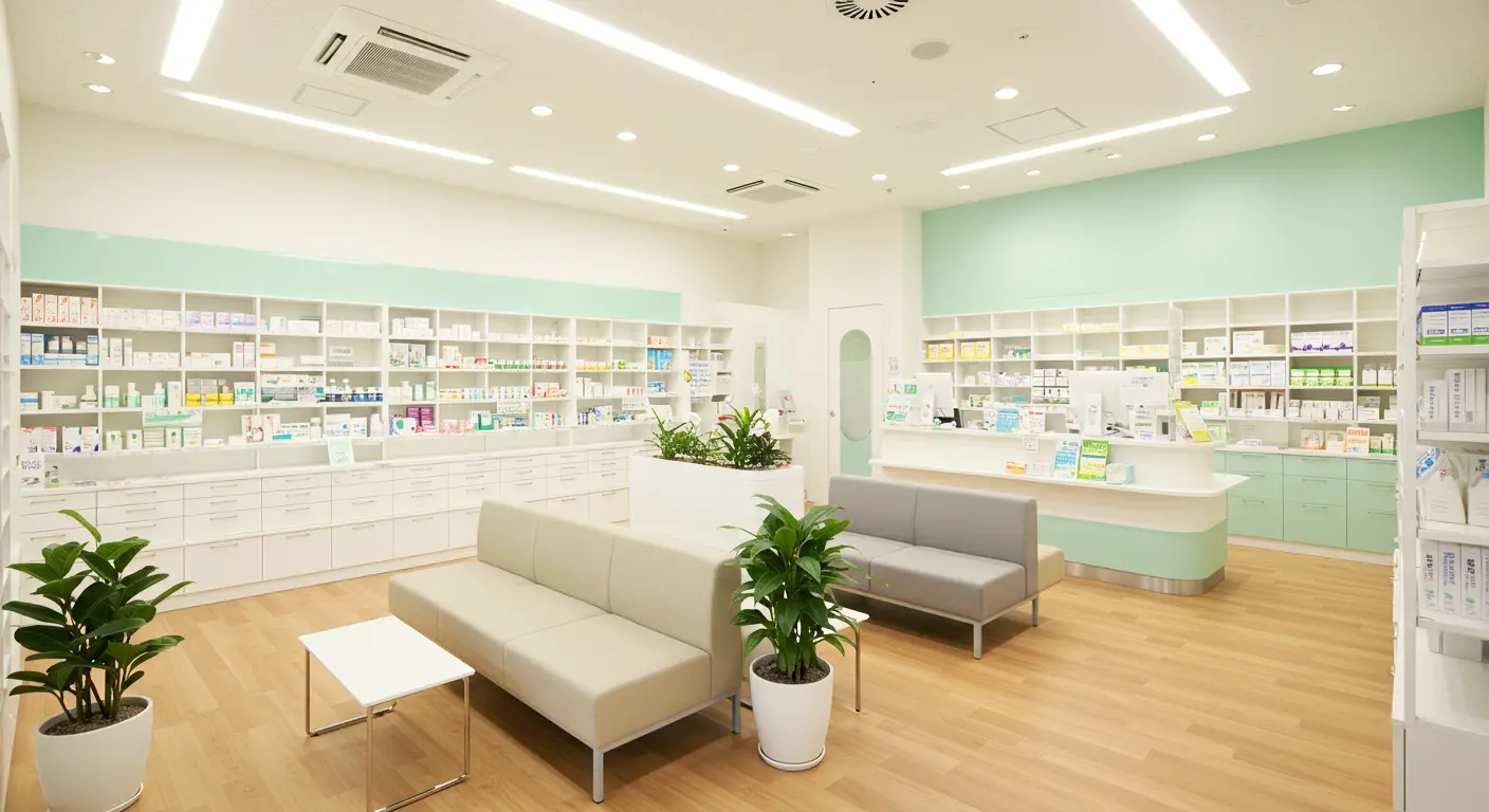 薬局名の内装